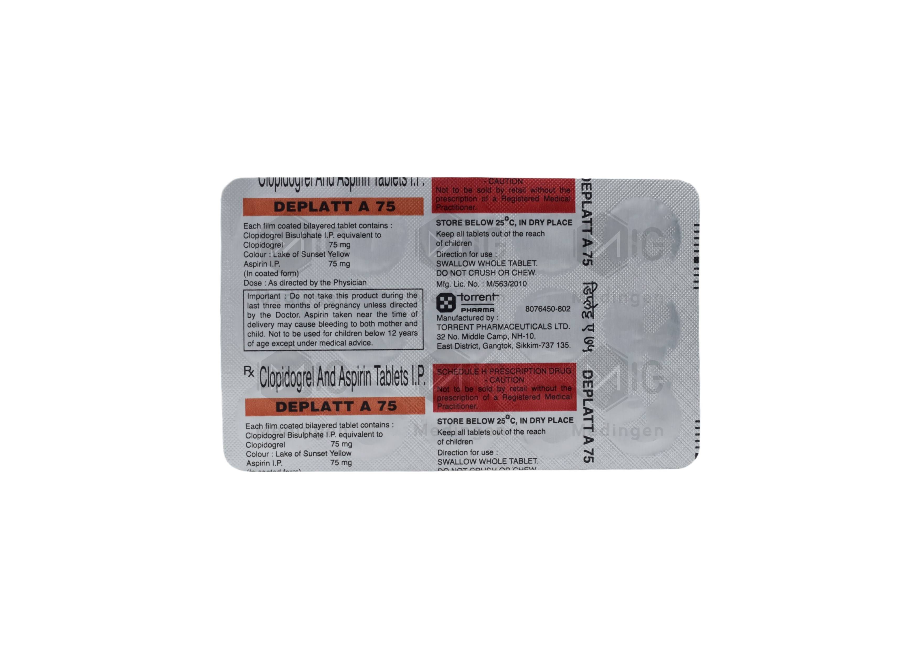 DEPLATT A 75MG